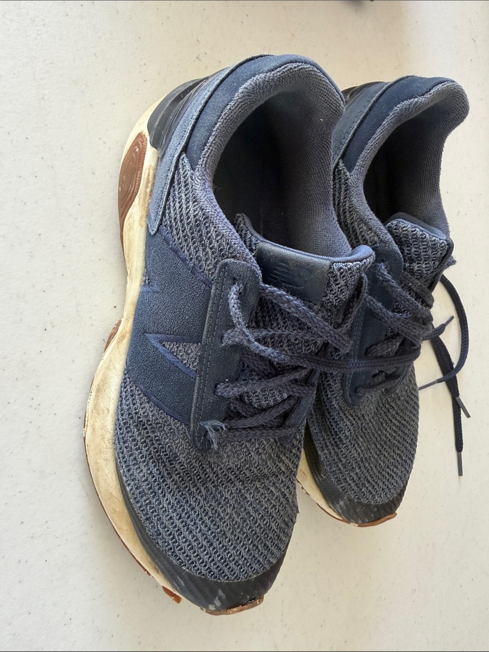 New Balance Men's Navy Knit Running Sneakers